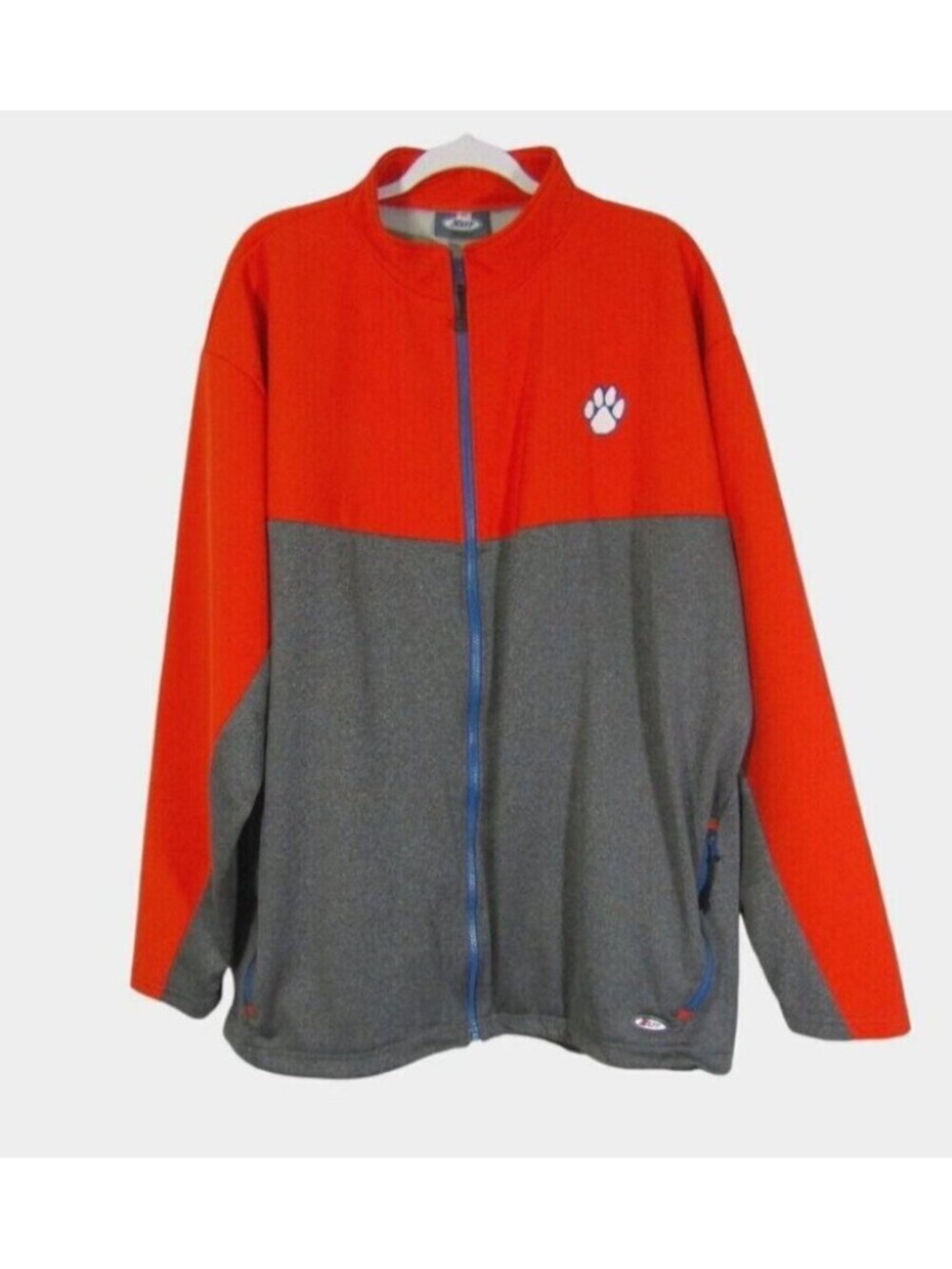 Neff Clemson Tigers Fleece Full Zip Jacket Orange Gray Mens Size XXL Embroidered